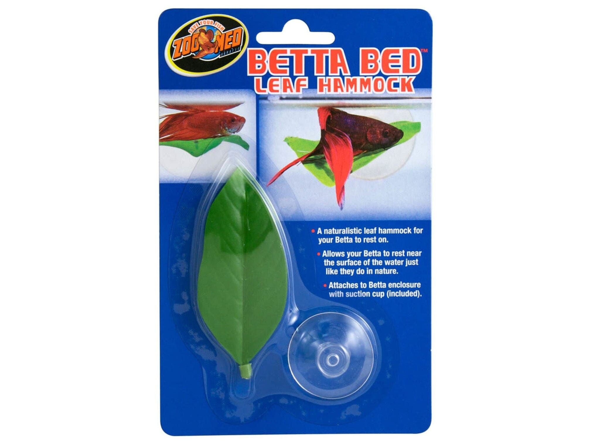 Zoo Med Betta Bed Leaf Hammock Green, 1ea/Standard Aquatic Decor Zoo Med Aquatic
