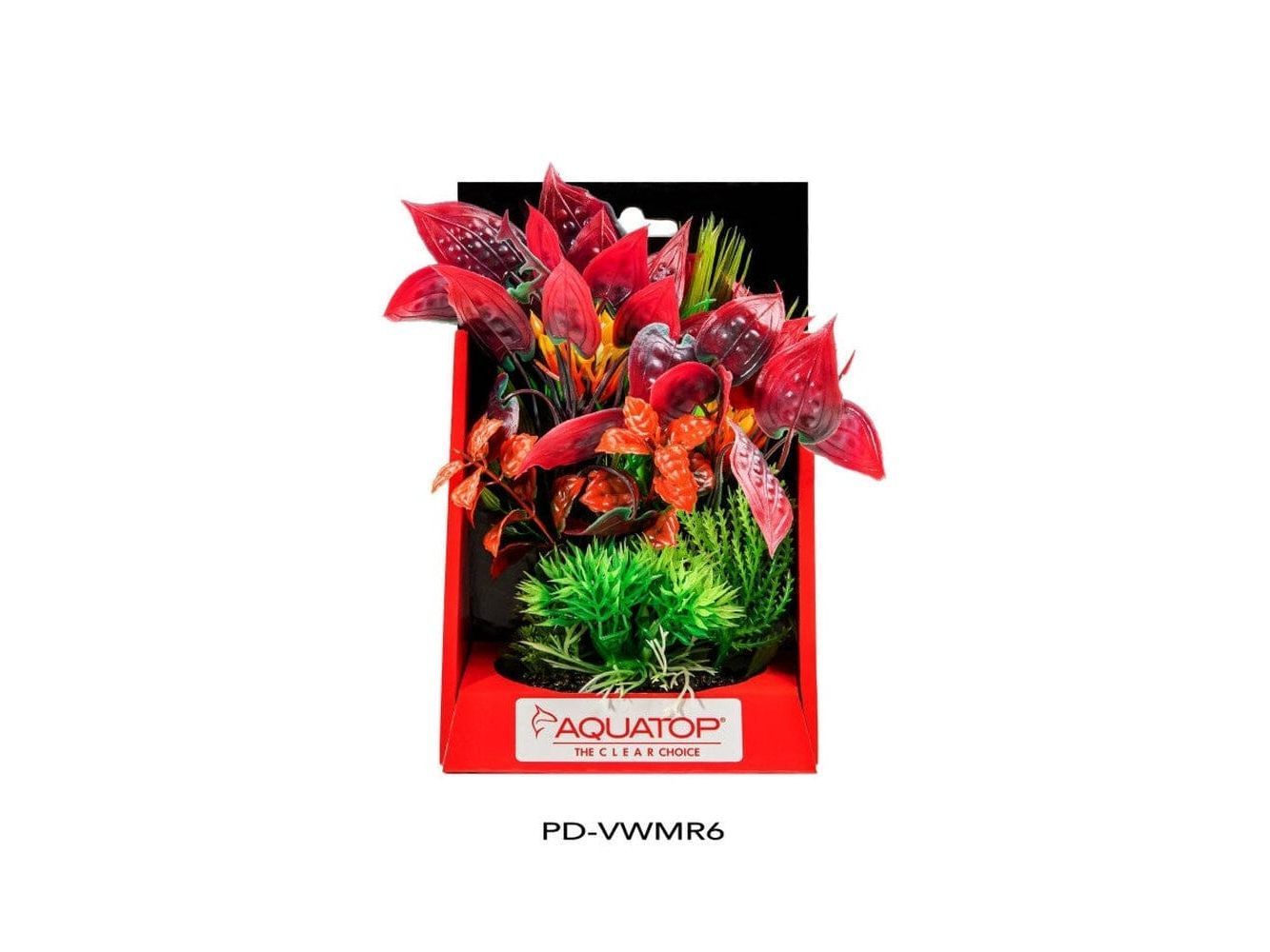 Aquatop Vibrant Wild Plant Mixed Red, 6 in Aquatic Decor Aquatop