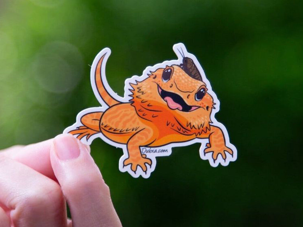 Orange Beardie Open Mouth Sticker