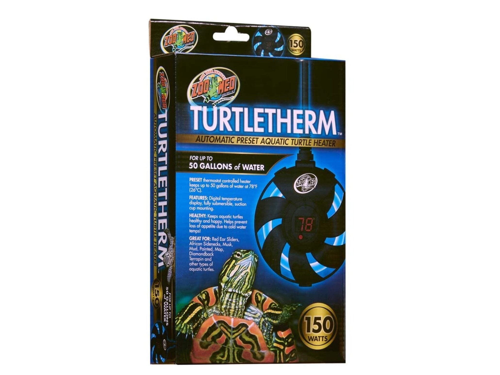 Zoo Med Turtletherm Automatic Preset Aquatic Turtle Heater 1ea/150 W turtle supplies Zoo Med Aquatic