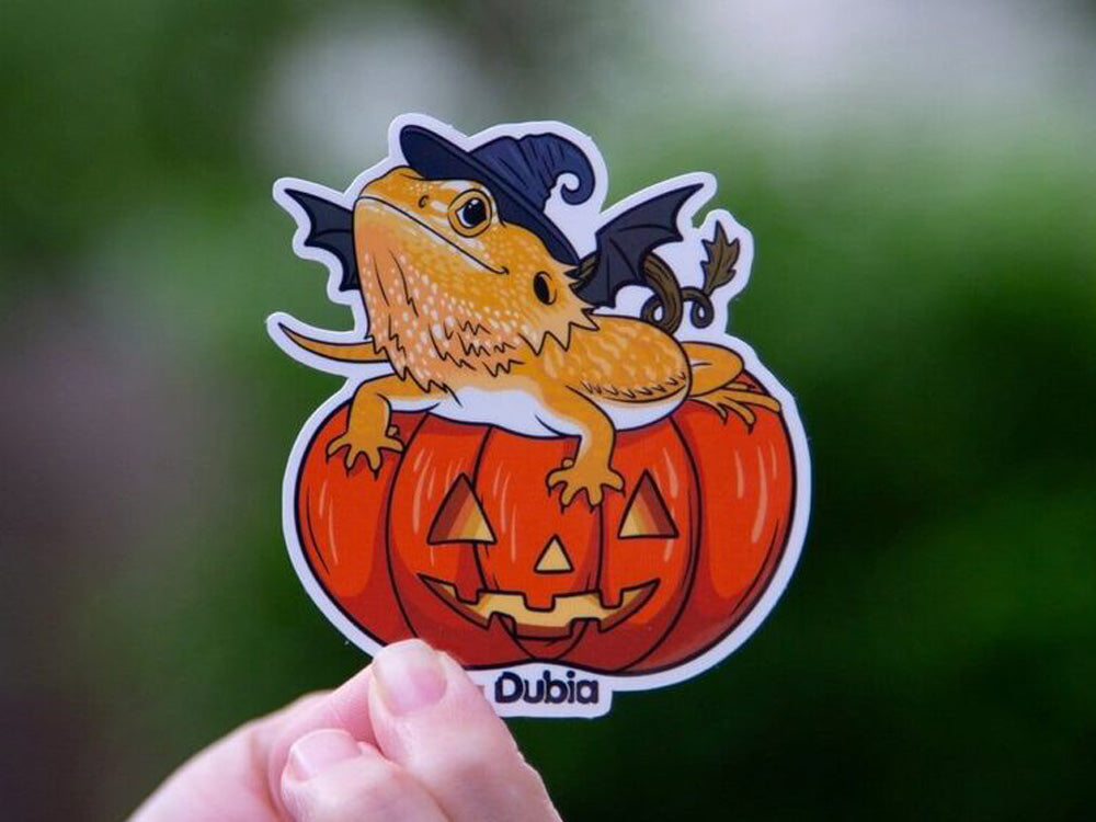 Pumpkin Beardie Sticker