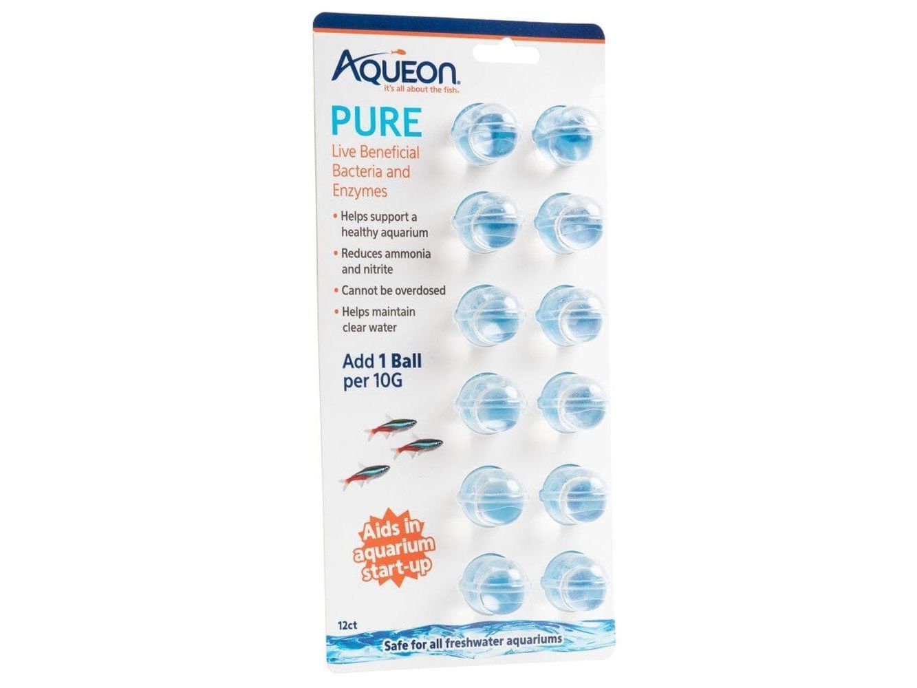 Aqueon PURE Live Beneficial Bacteria 12pk Aquarium Additives Aqueon
