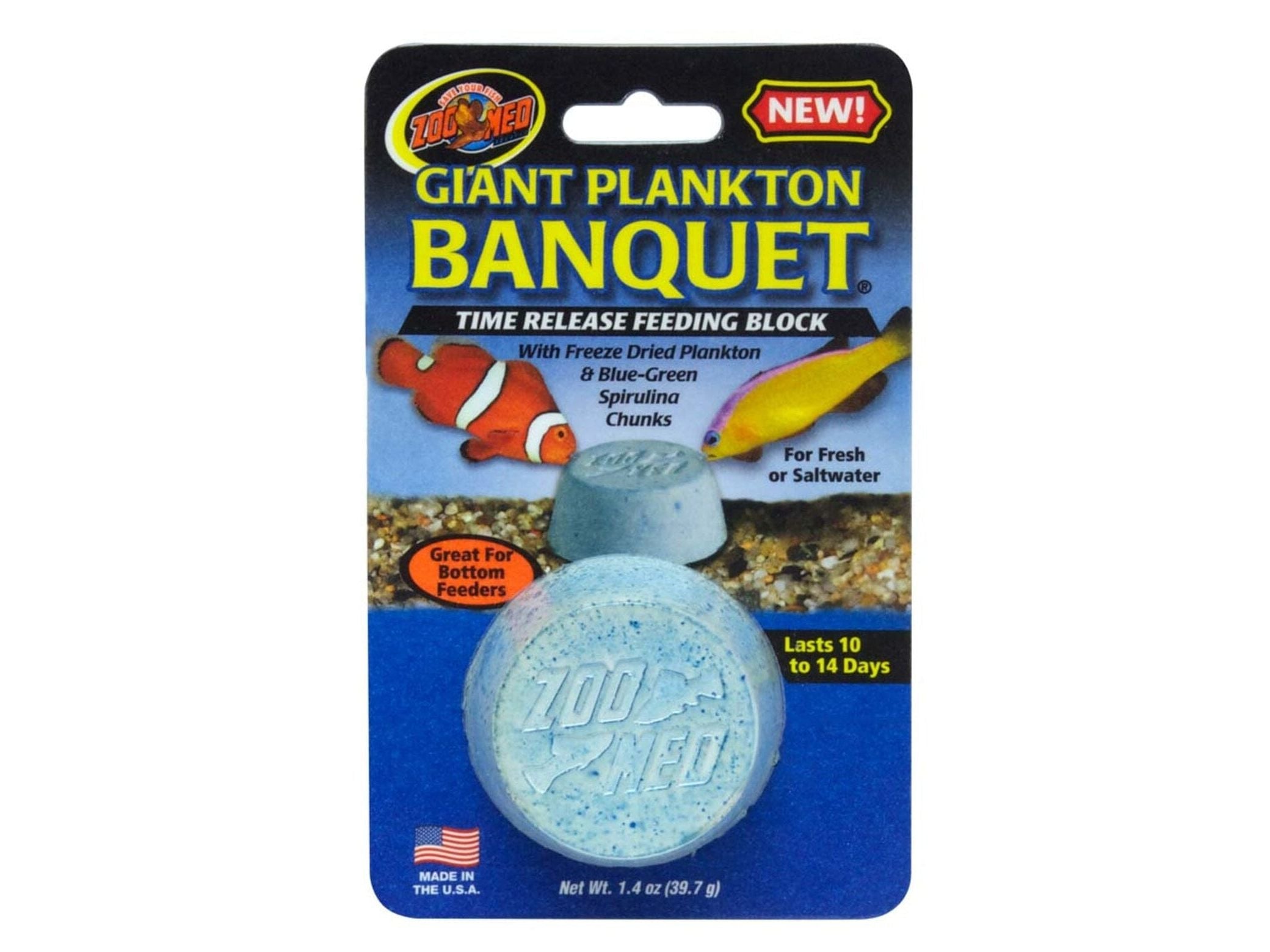 Zoo Med Plankton Banquet Fish Feeding Block 1ea/1.4 oz, Giant fish food Zoo Med Aquatic