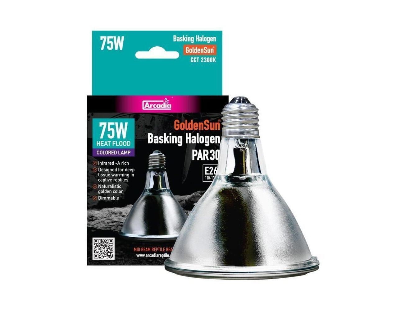 GoldenSun Basking Halogen Heater 75 Watt Arcadia