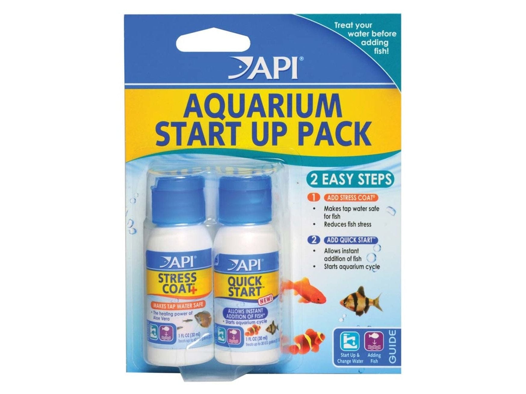 API Stress Coat Fish Supplies API API Stress Coat & Quick Start Aquarium Start Up Pack 1ea/2 fl oz
