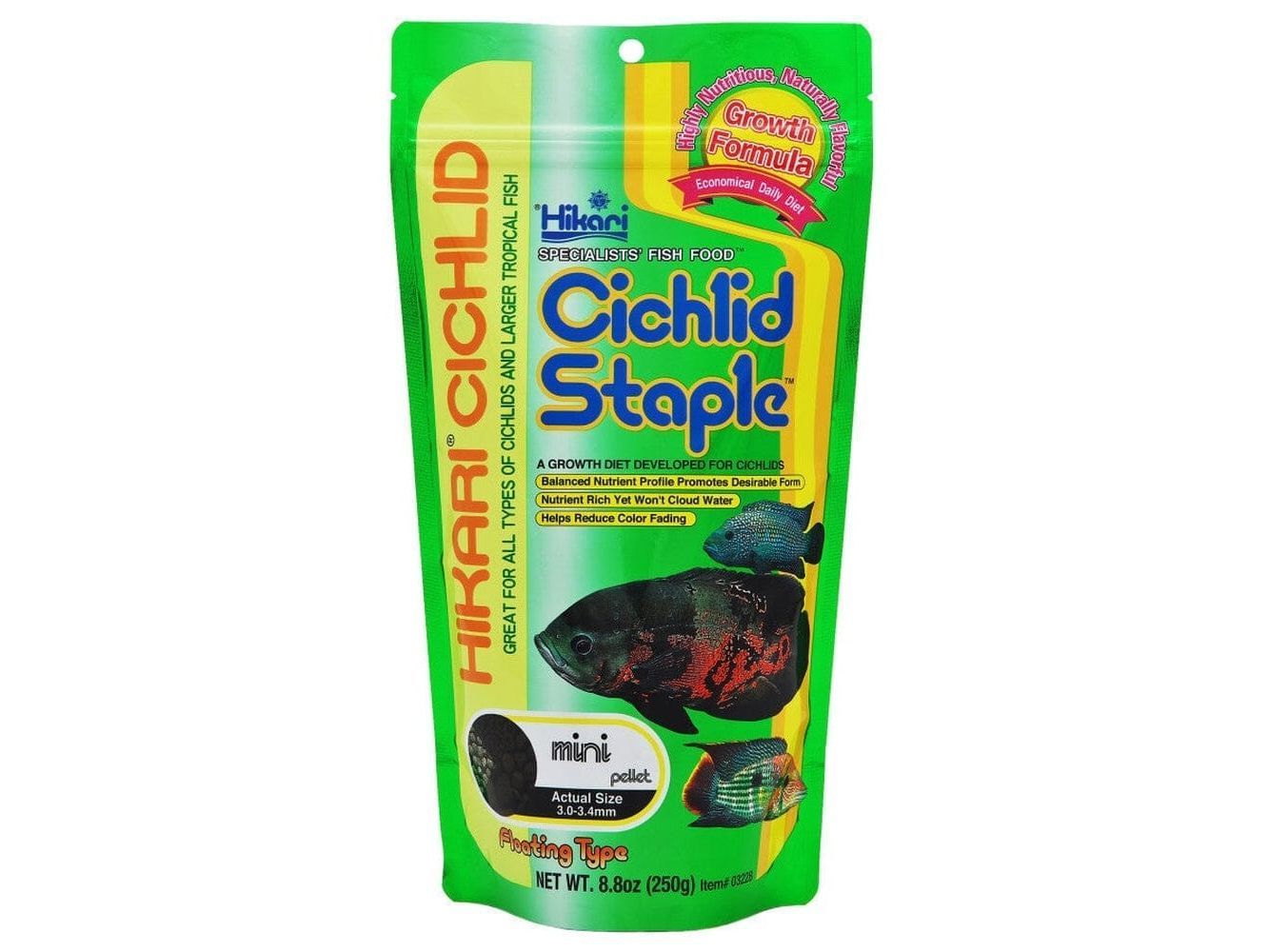 Hikari Cichlid Mini Staple Pellets Fish Food 8.8 oz Aquatic Diet Hikari