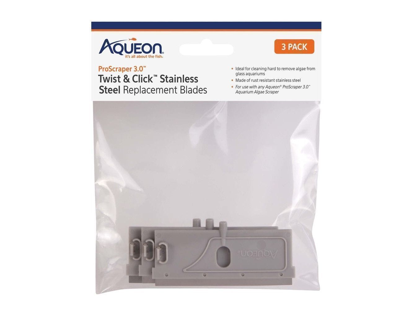 Aqueon ProScraper 3.0 Twist & Click Stainless Steel Replacement Blades aquarium cleaning supplies Aqueon