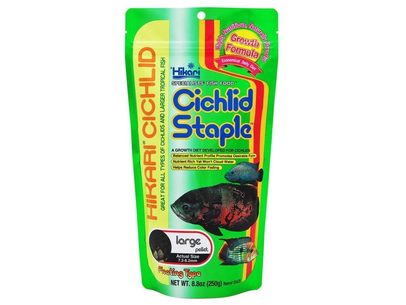 Hikari Cichlid Large Staple Pellets Fish Food 8.8 oz Aquatic Diet Hikari