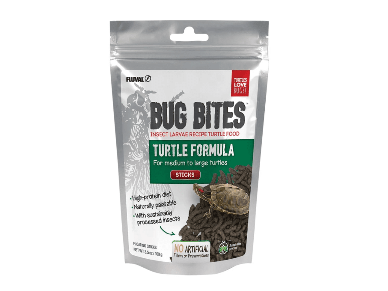 Fluval Bug Bites Turtle Formula 3.5oz Fish Supplies Fluval