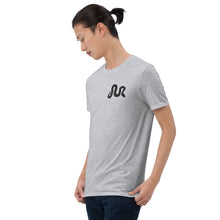 Load image into Gallery viewer, MorphMarket &quot;M&quot; and Logo Unisex T-Shirt with Black Text
