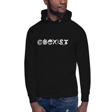 Load image into Gallery viewer, Unisex COEXIST Hoodie (White Text)

