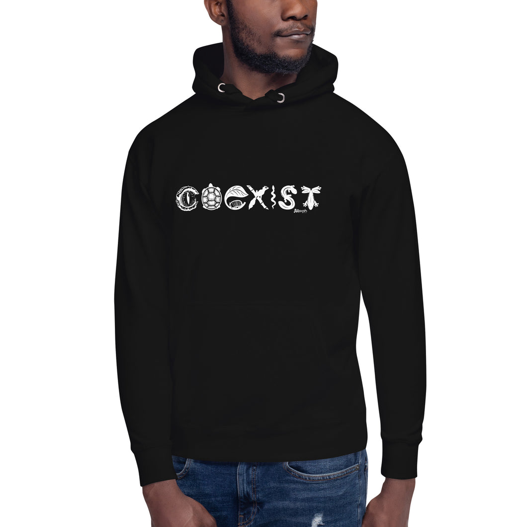 COEXIST Unisex Hoodie with White Text