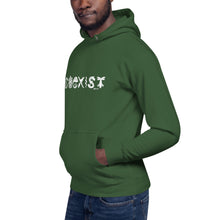 Load image into Gallery viewer, COEXIST Unisex Hoodie with White Text
