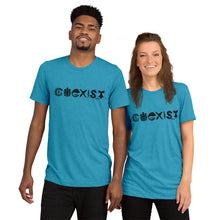 Load image into Gallery viewer, Unisex COEXIST Short Sleeve T-shirt (Black text)
