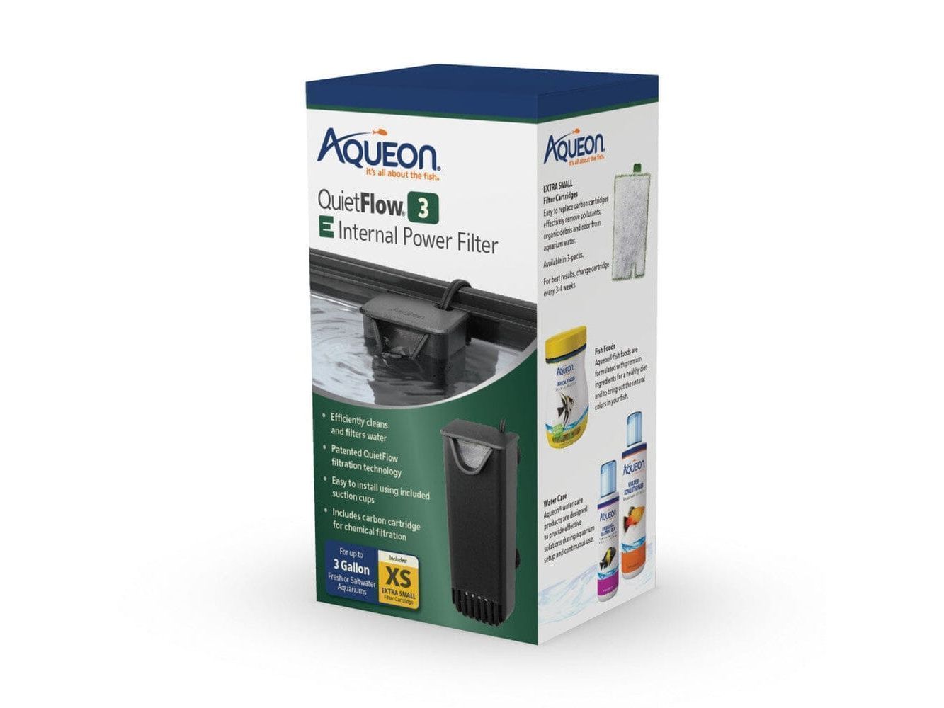 Aqueon QuietFlow E Internal Power Filter, Extra Small, 3 gal Filter & Accessories Aqueon