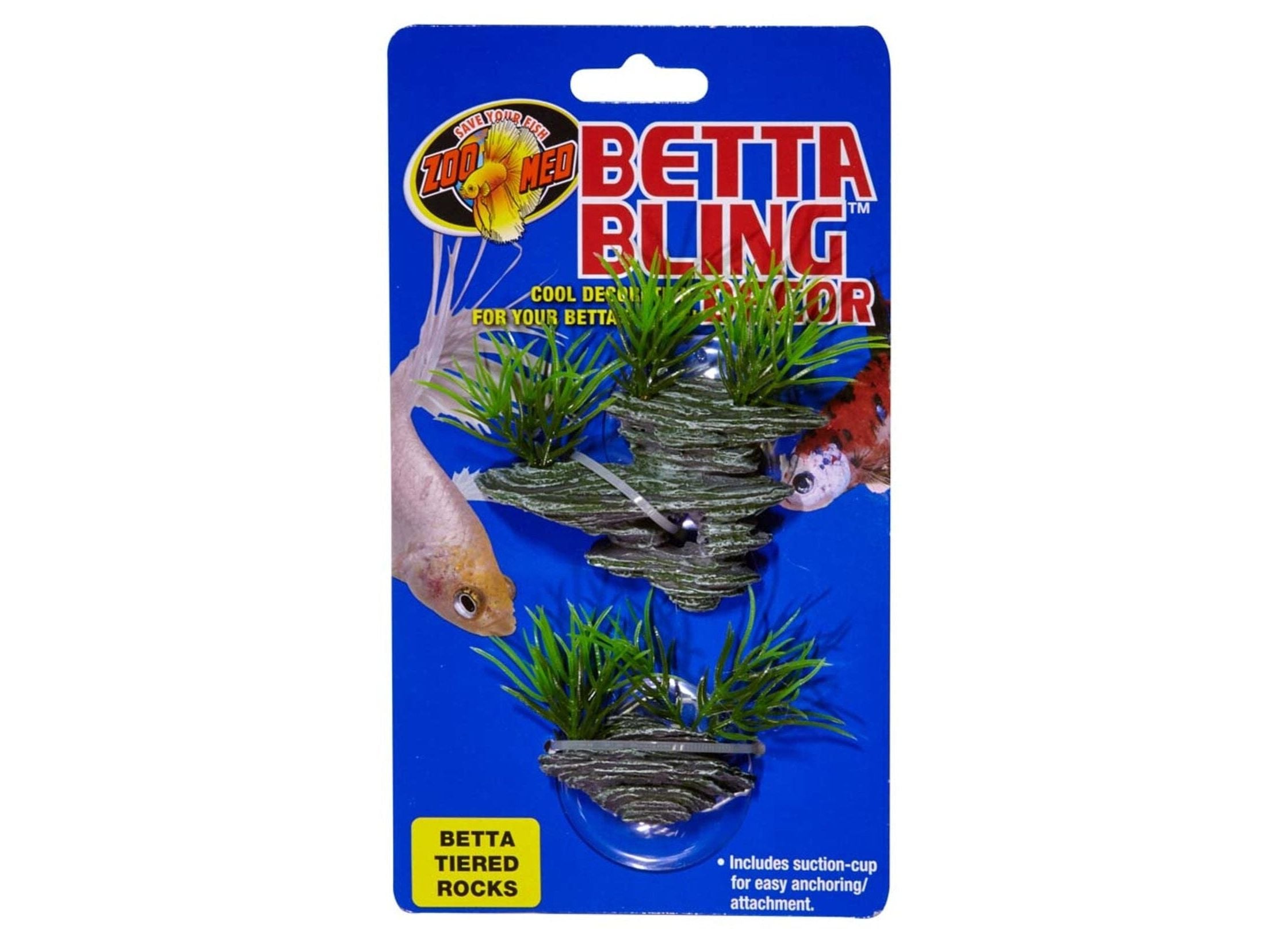 Zoo Med Betta Bling Tiered Rocks Green, Grey, 1ea Aquatic Decor Zoo Med Aquatic