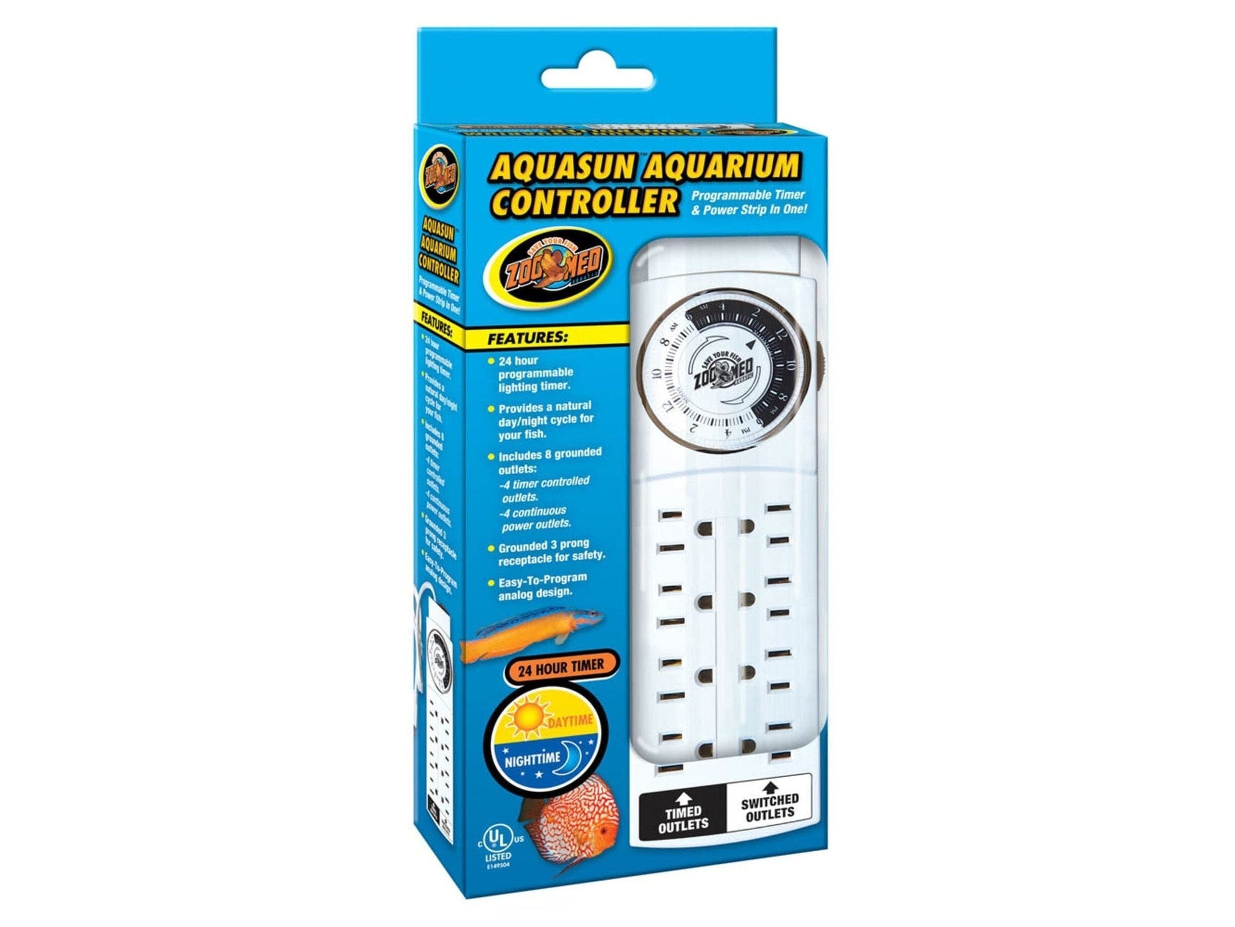 Zoo Med AquaSun Aquarium Controller Timer and Power Strip White, 1ea Fish Supplies Zoo Med Aquatic