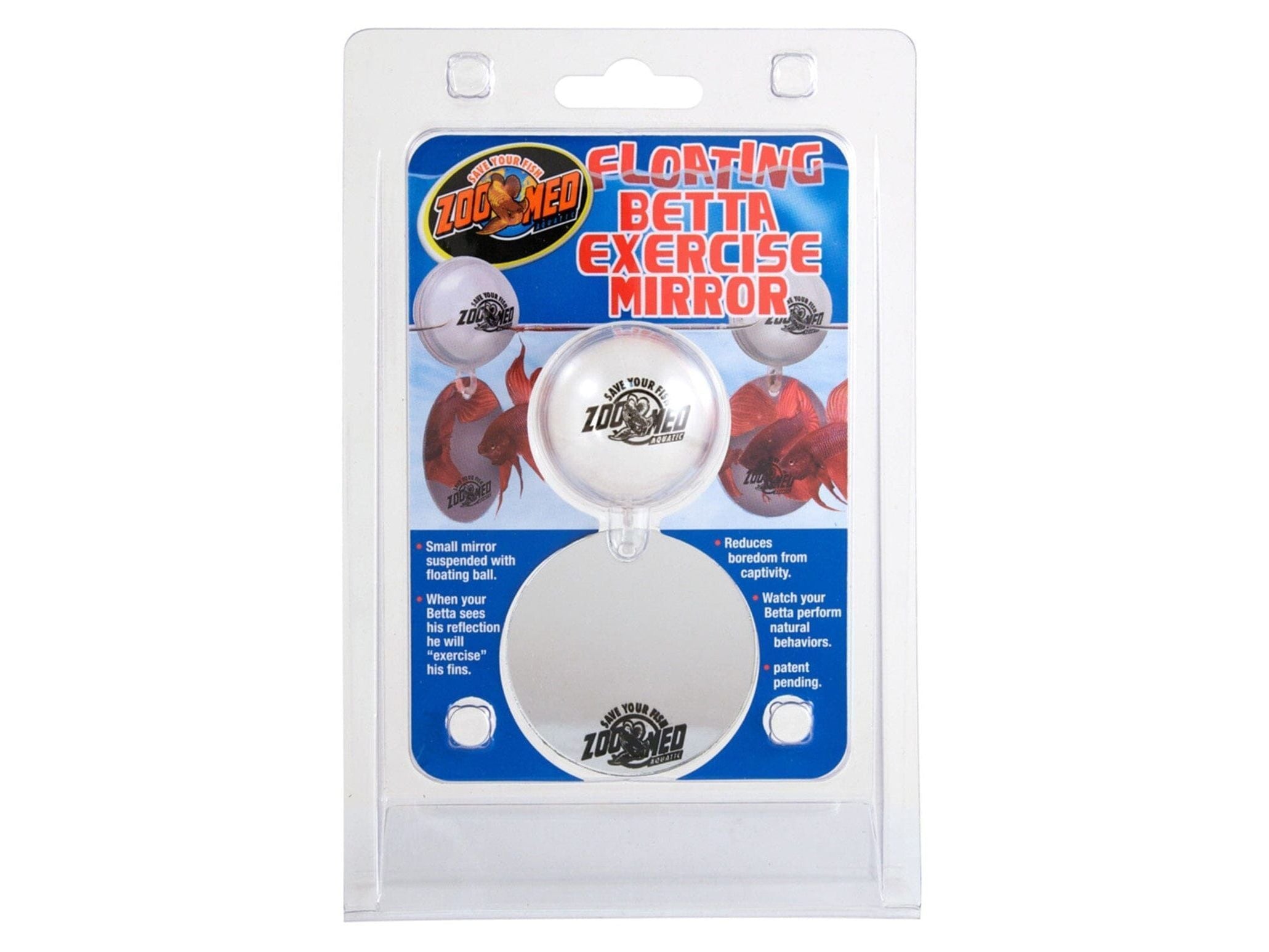 Zoo Med Floating Betta Exercise Mirror Aquarium Ornament Aquatic Decor Zoo Med Aquatic