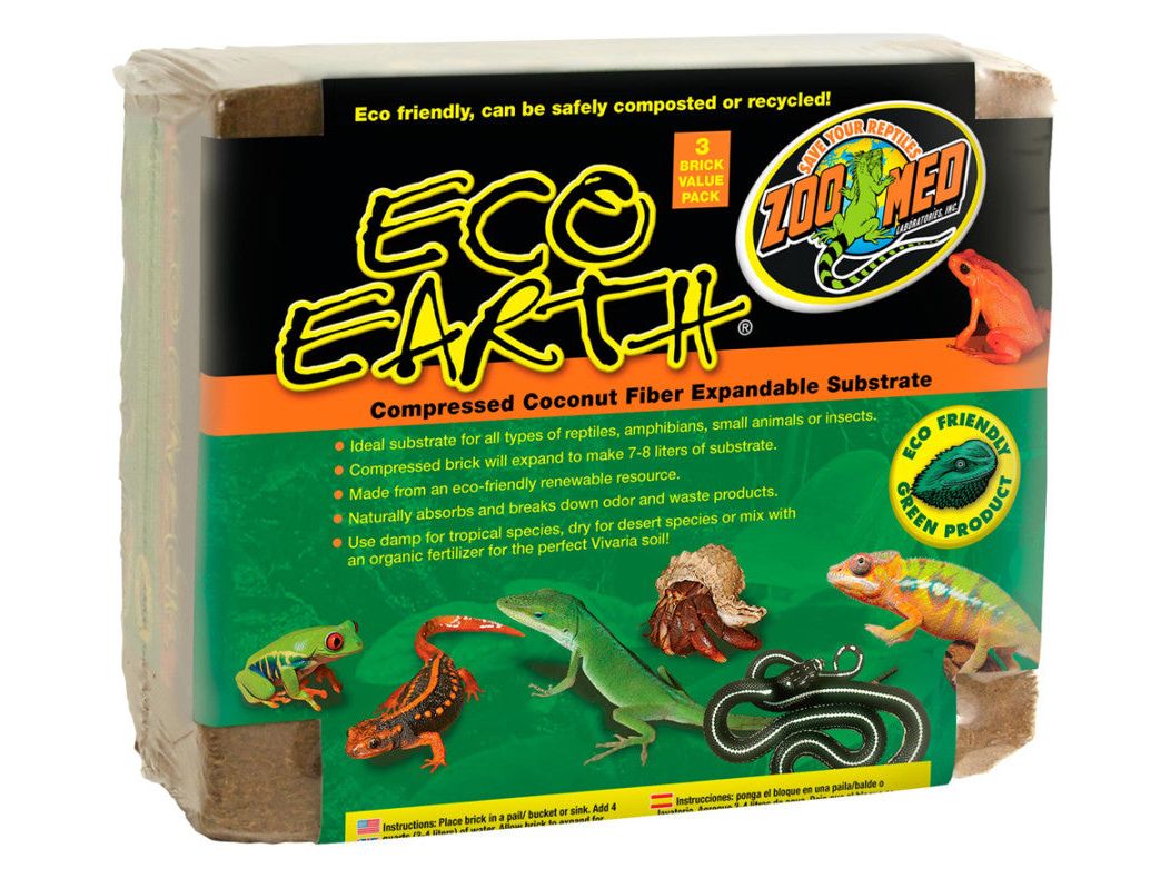 Zoo Med Eco Earth Coconut Fiber Substrate Brown, 1ea/3 pk