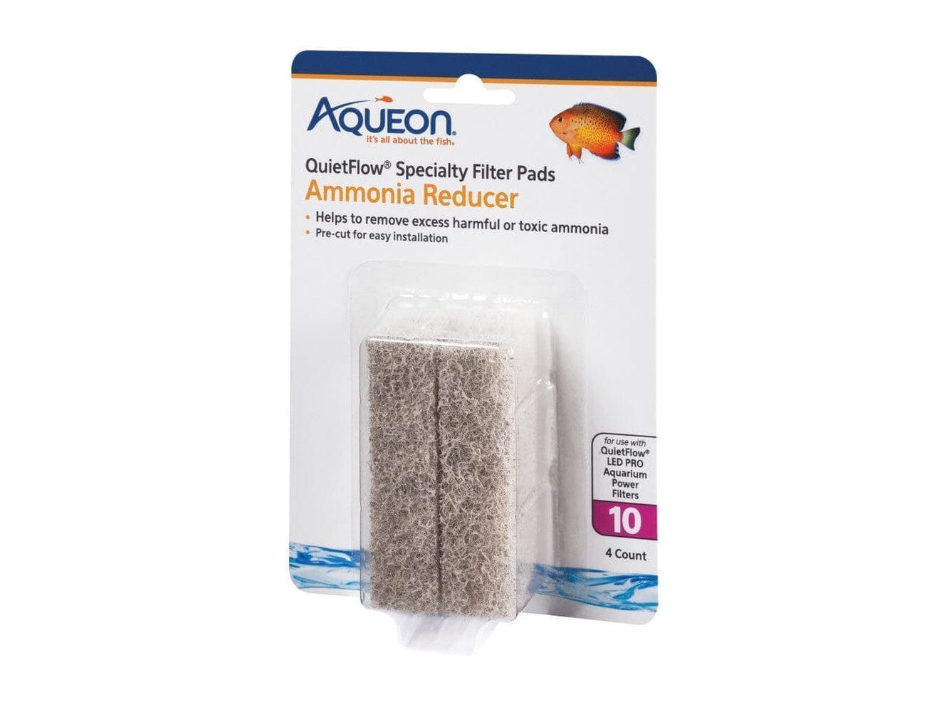 Quiet Flow Specialty Filter Pads Ammonia Reducer 10 gal, 4ct Animals & Pet Supplies > Pet Supplies > Fish Supplies Aqueon