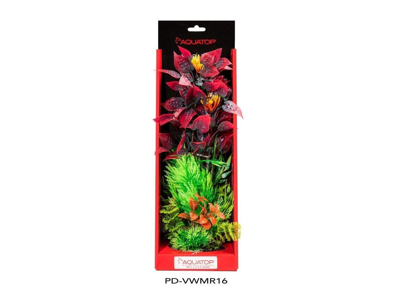 Aquatop Vibrant Wild Plant Mixed Red, 16 in Aquatic Decor Aquatop