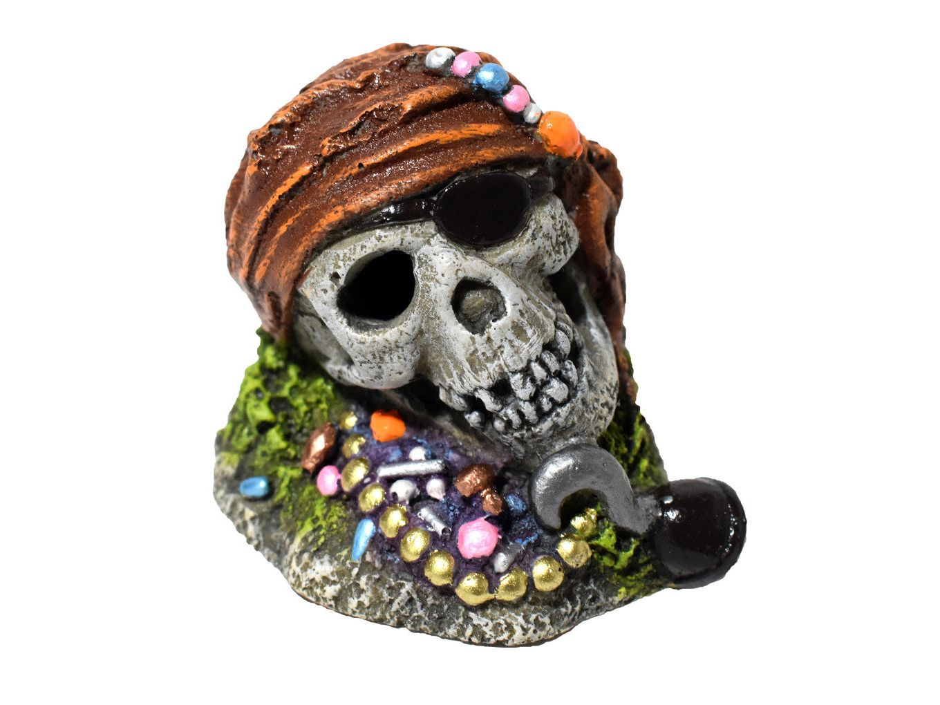 Hikari USA Pirate Skull w/Treasure Resin Ornament 1ea/2.7 in