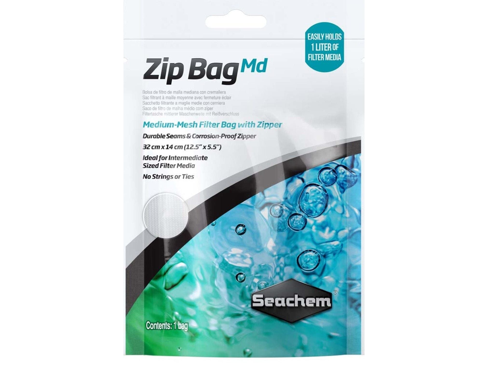 Seachem Laboratories Mesh Filter Bag with Zipper MD mesh, White, 1ea/12.5In X 5.5 in Animals & Pet Supplies > Pet Supplies > Fish Supplies Seachem